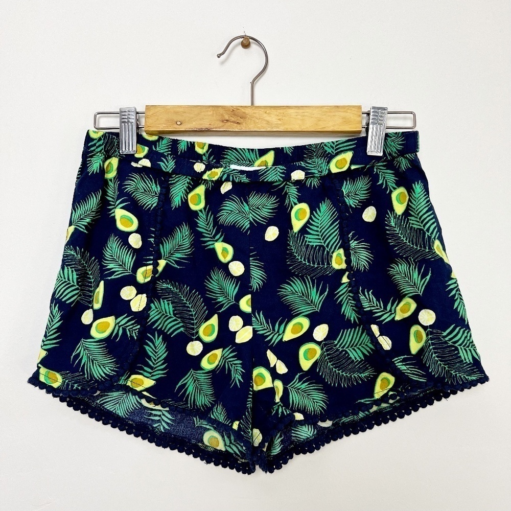Tabitha Webb Women Avocados Navy and Green Sleep Shorts Cute Pajamas Small